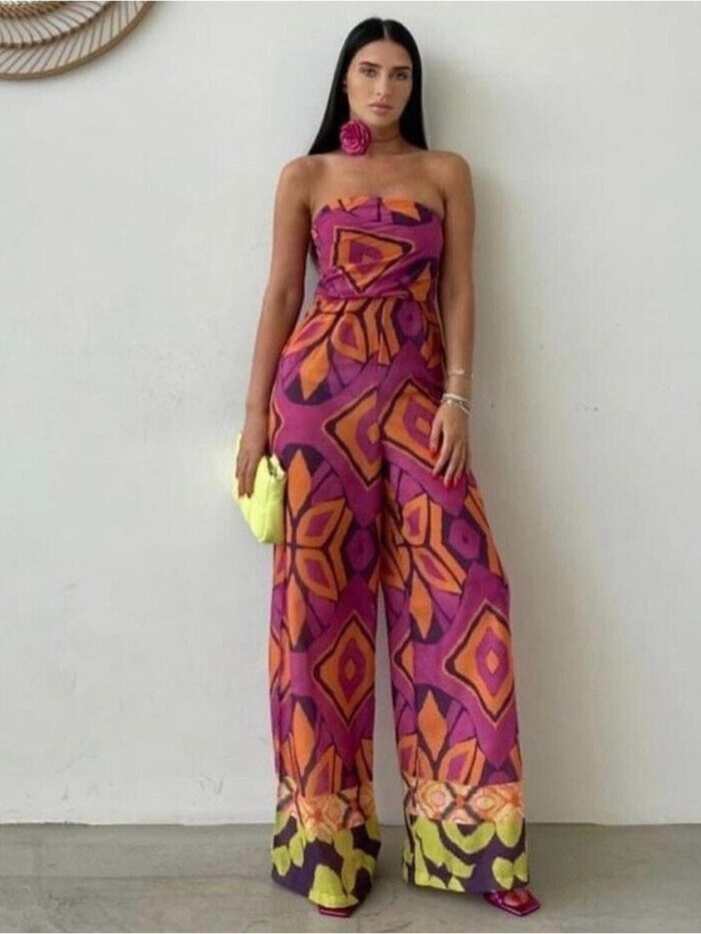 Zara Strapless Wide-Leg Jumpsuit